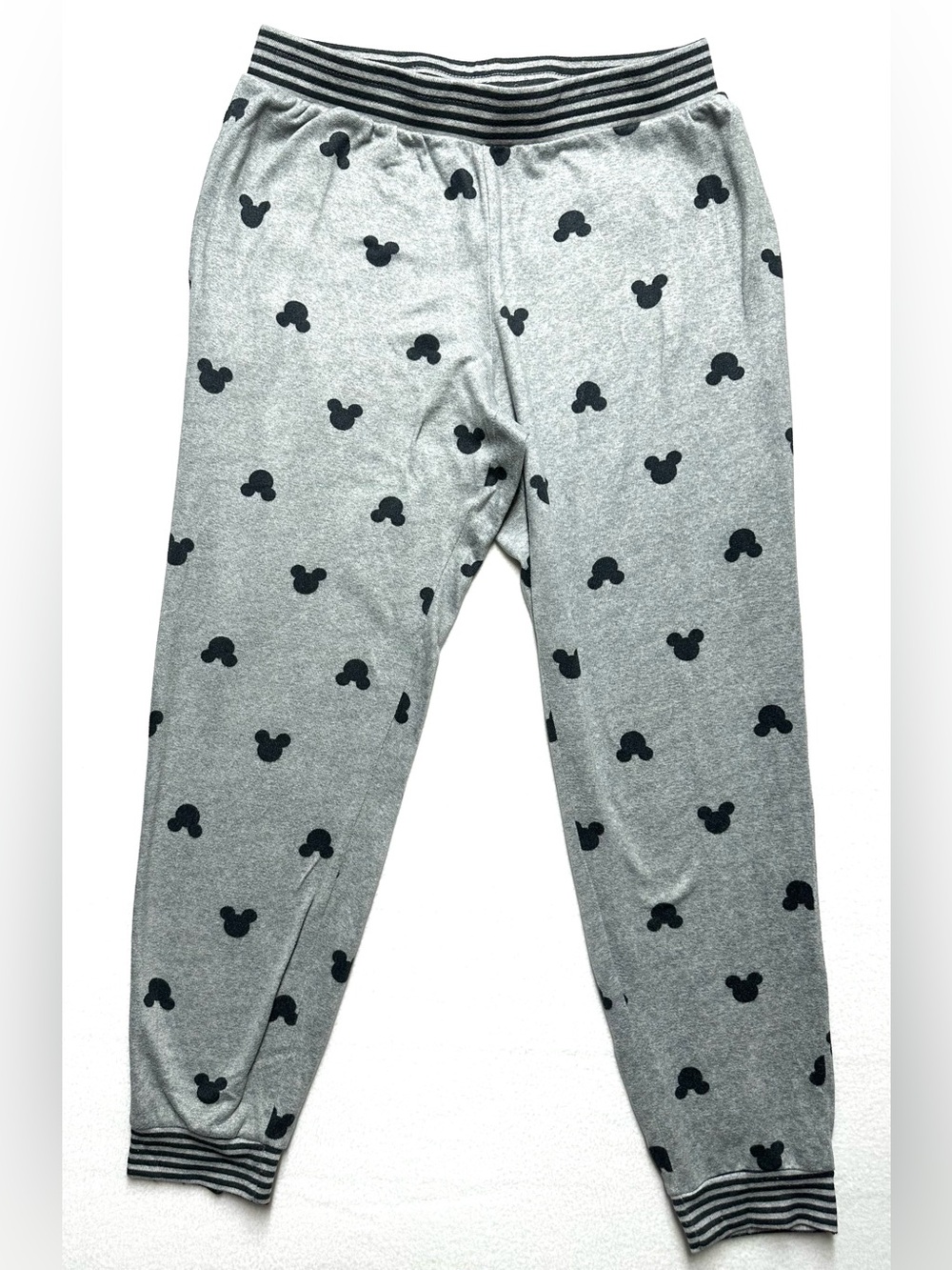Disney Mickey Mouse Gray Lounge Jogger Pants Medium Allover Print